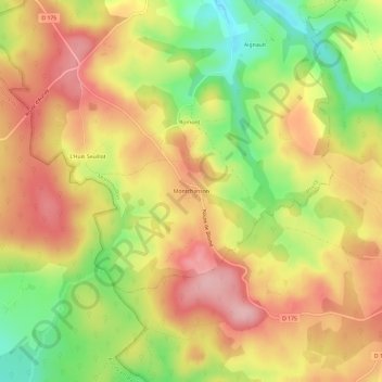 Montchanson地形图、海拔、地势