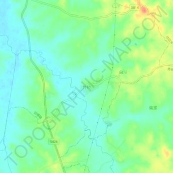 竹桥地形图、海拔、地势