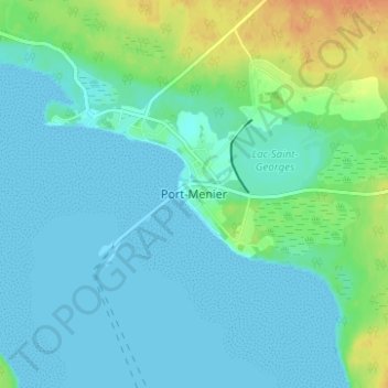 Port-Menier地形图、海拔、地势
