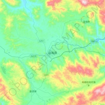 勐海县地形图、海拔、地势