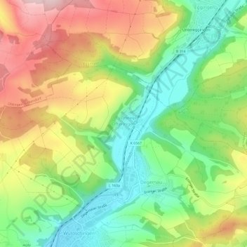 Ofteringen地形图、海拔、地势
