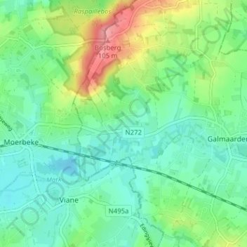 Sint-Paulus地形图、海拔、地势