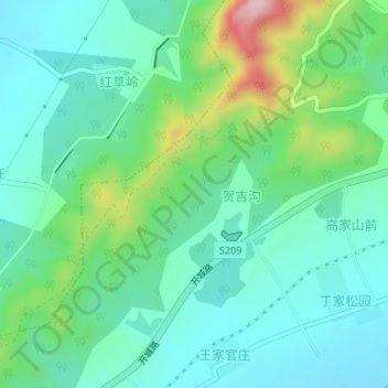 藏马山地形图、海拔、地势