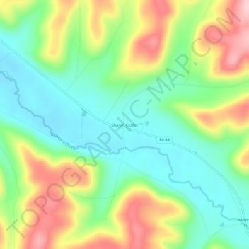 Sharon Center地形图、海拔、地势