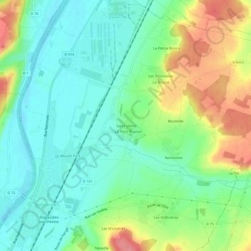 Saint-Ustre地形图、海拔、地势