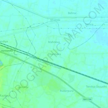Chormara地形图、海拔、地势