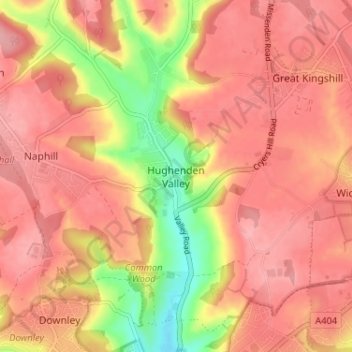 Hughenden Valley地形图、海拔、地势