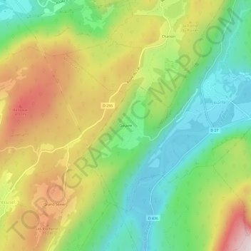 Douvre地形图、海拔、地势