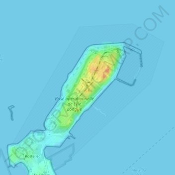 L'Île Longue地形图、海拔、地势