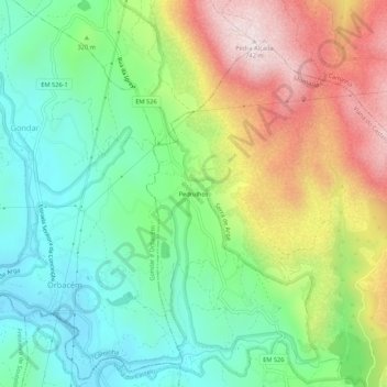 Pedrulhos地形图、海拔、地势