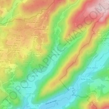 Magny Maubert地形图、海拔、地势
