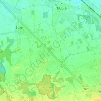 Delle地形图、海拔、地势