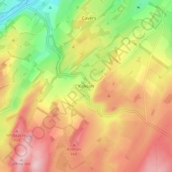 Kirkton地形图、海拔、地势