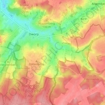 Rilroheide地形图、海拔、地势
