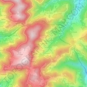 Le Mourier地形图、海拔、地势