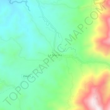 La Marina地形图、海拔、地势