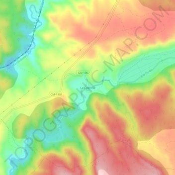 La Cabrera地形图、海拔、地势