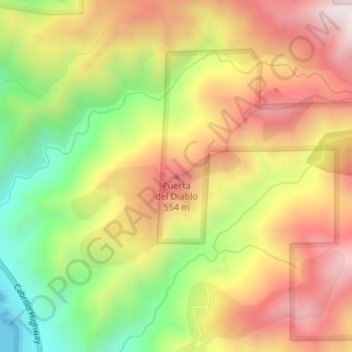 Puerta del Diablo地形图、海拔、地势