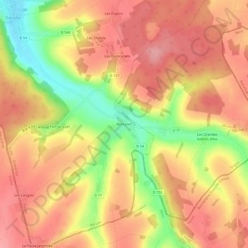Berluvier地形图、海拔、地势