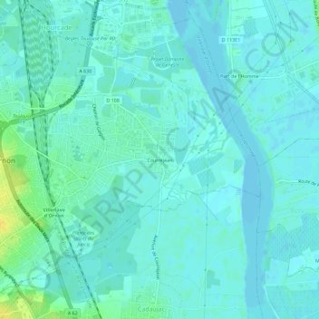 Courréjean地形图、海拔、地势