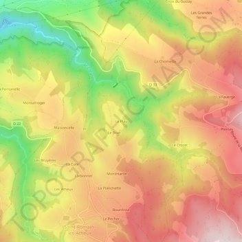 Le Play地形图、海拔、地势