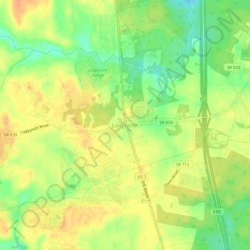 Ladysmith地形图、海拔、地势