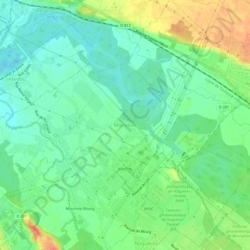Marsillon地形图、海拔、地势