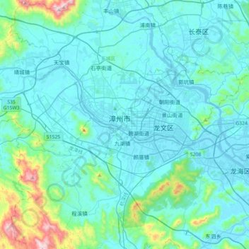漳州市地形图、海拔、地势
