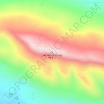 Steenboksberg地形图、海拔、地势