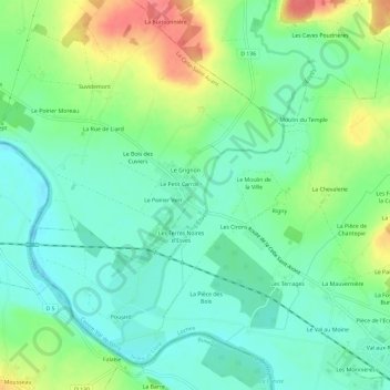 Le Moulin Neuf地形图、海拔、地势