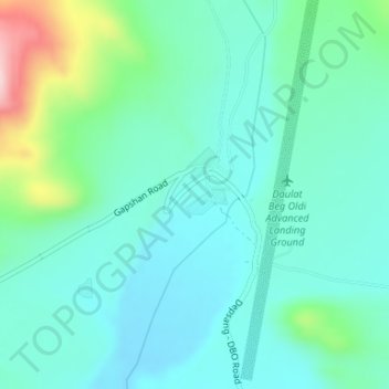 Daulat Beg Oldi地形图、海拔、地势