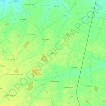 La Briche地形图、海拔、地势