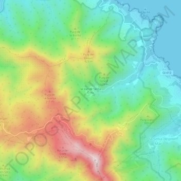 la Vall de Santa Creu地形图、海拔、地势