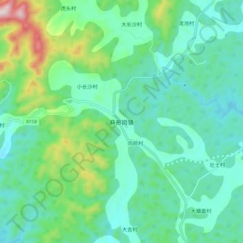 麻布岗镇地形图、海拔、地势