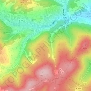 Flur 7地形图、海拔、地势