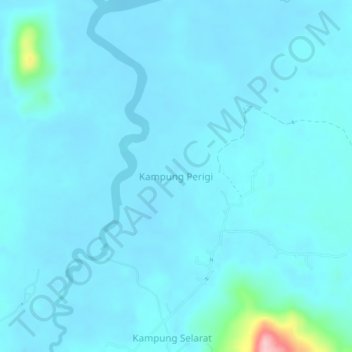 Kampung Perigi地形图、海拔、地势