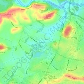 Cacoosing地形图、海拔、地势