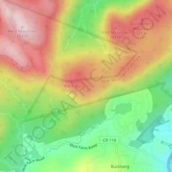 The Timp地形图、海拔、地势