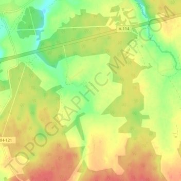 Пирогово地形图、海拔、地势