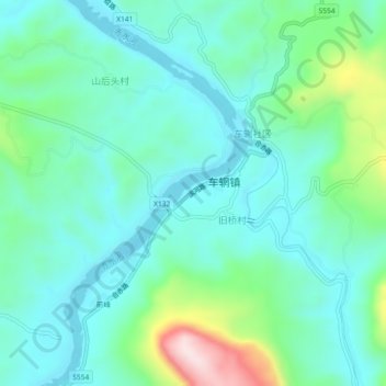 先锋村地形图、海拔、地势