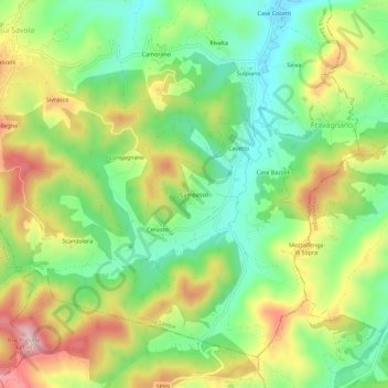Campasso地形图、海拔、地势