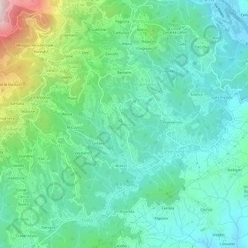 Cereie地形图、海拔、地势