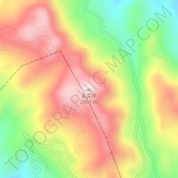 韭菜坪地形图、海拔、地势