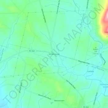 Yellow House地形图、海拔、地势