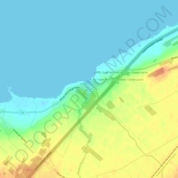 Village-des-Aulnaies地形图、海拔、地势