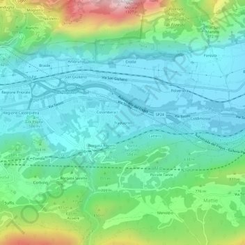 Traduerivi地形图、海拔、地势