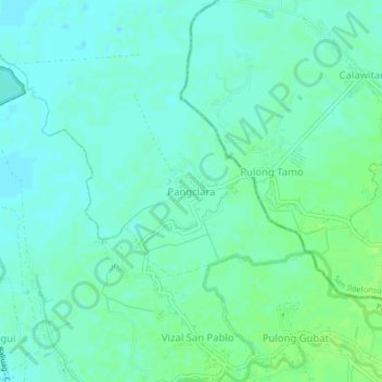 Pangclara地形图、海拔、地势