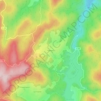Plainefas地形图、海拔、地势