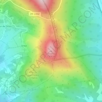 Terena地形图、海拔、地势
