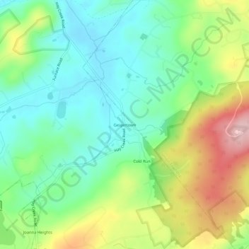 Geigertown地形图、海拔、地势
